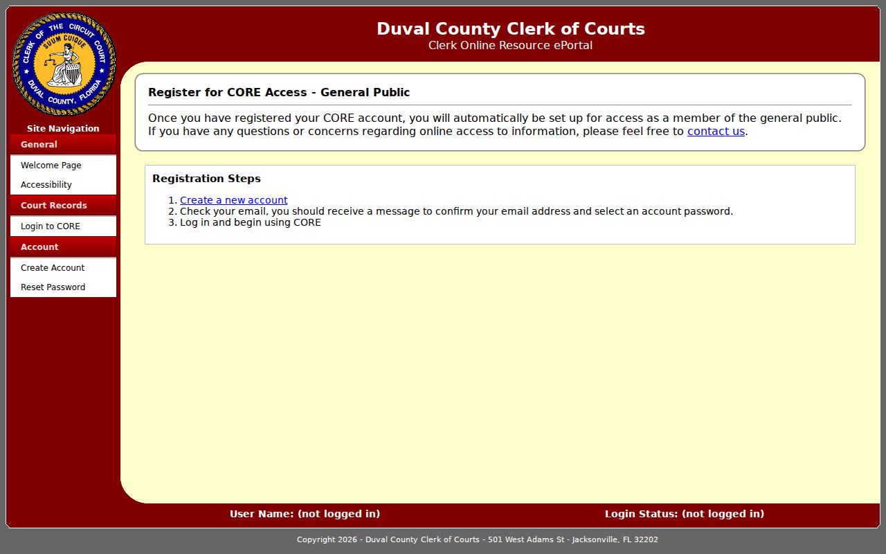 Jacksonville Beach residents directory Duval court search