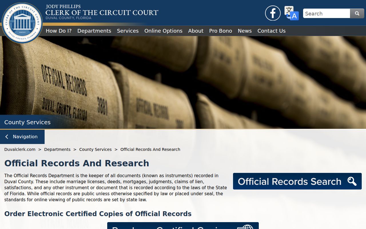 Jacksonville Beach residents directory Duval official records guidance