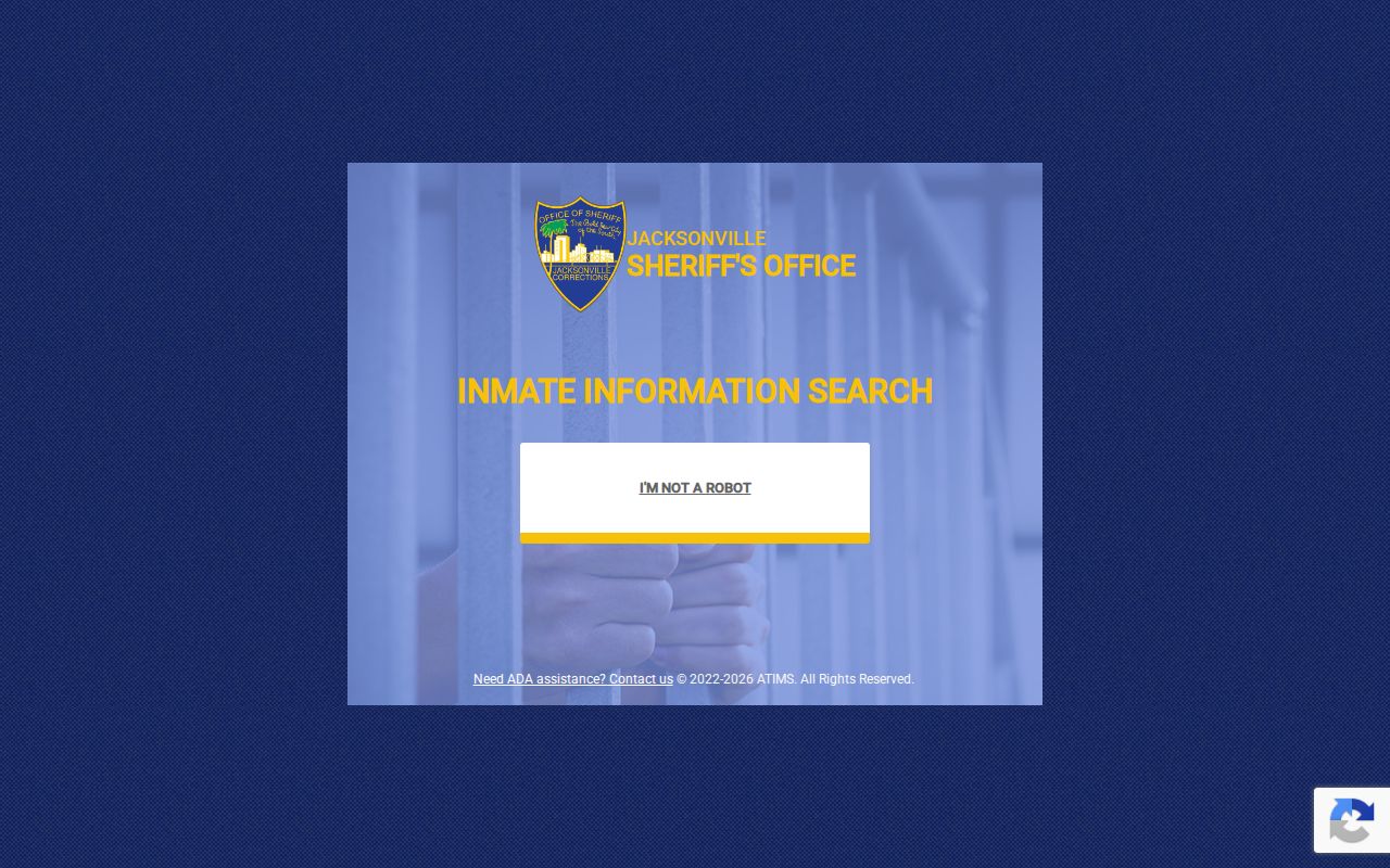 Jacksonville Sheriff inmate search fields for Duval County custody records