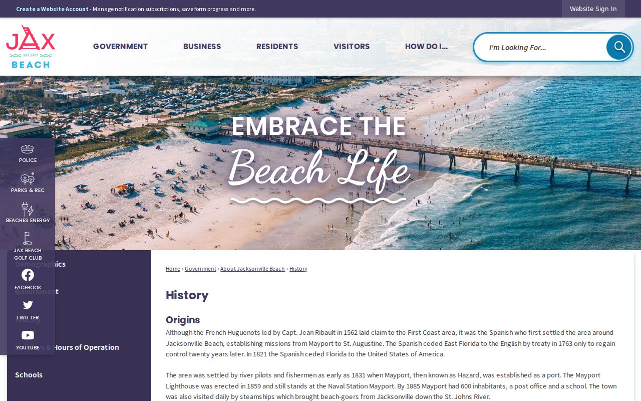Jacksonville Beach ZIP code directory city geography